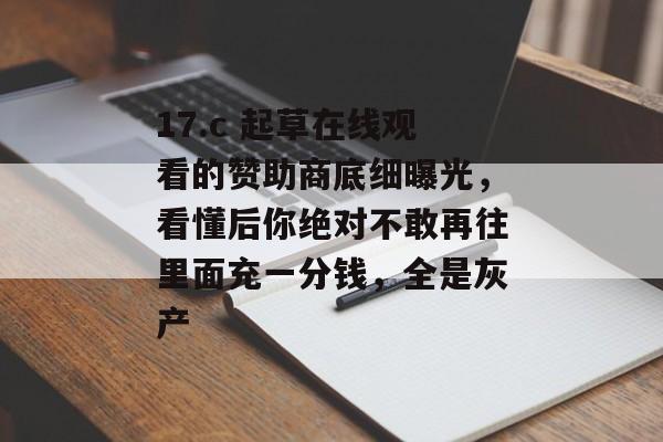 17.c 起草在线观看的赞助商底细曝光，看懂后你绝对不敢再往里面充一分钱，全是灰产